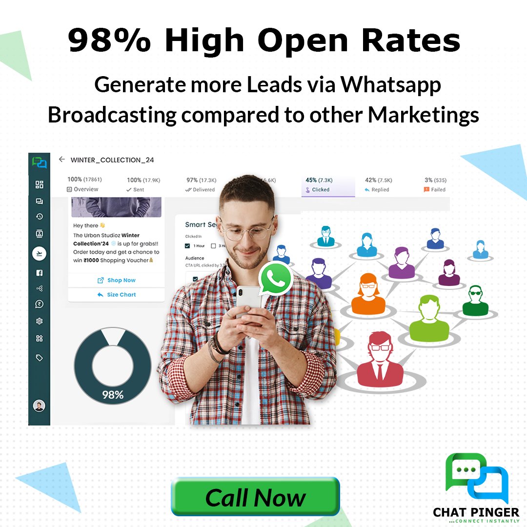 📈💥 Achieve Unmatched Open Rates

Generate more leads with WhatsApp broadcasting's high open rates. 🚀

#whatsappmarketing #ChatPinger #whatsappbot  #marketing #chatbot #UnleashPotential #businessmarketing #businessowners #salestips #increasesales #boostbusiness