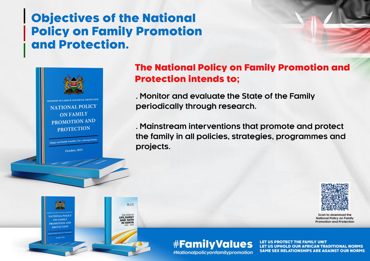 The overall goal of the national policy on Family promotion and protection is to facilitate an environment that recognizes and facilitates family well-being. ##Hifadhiijamii