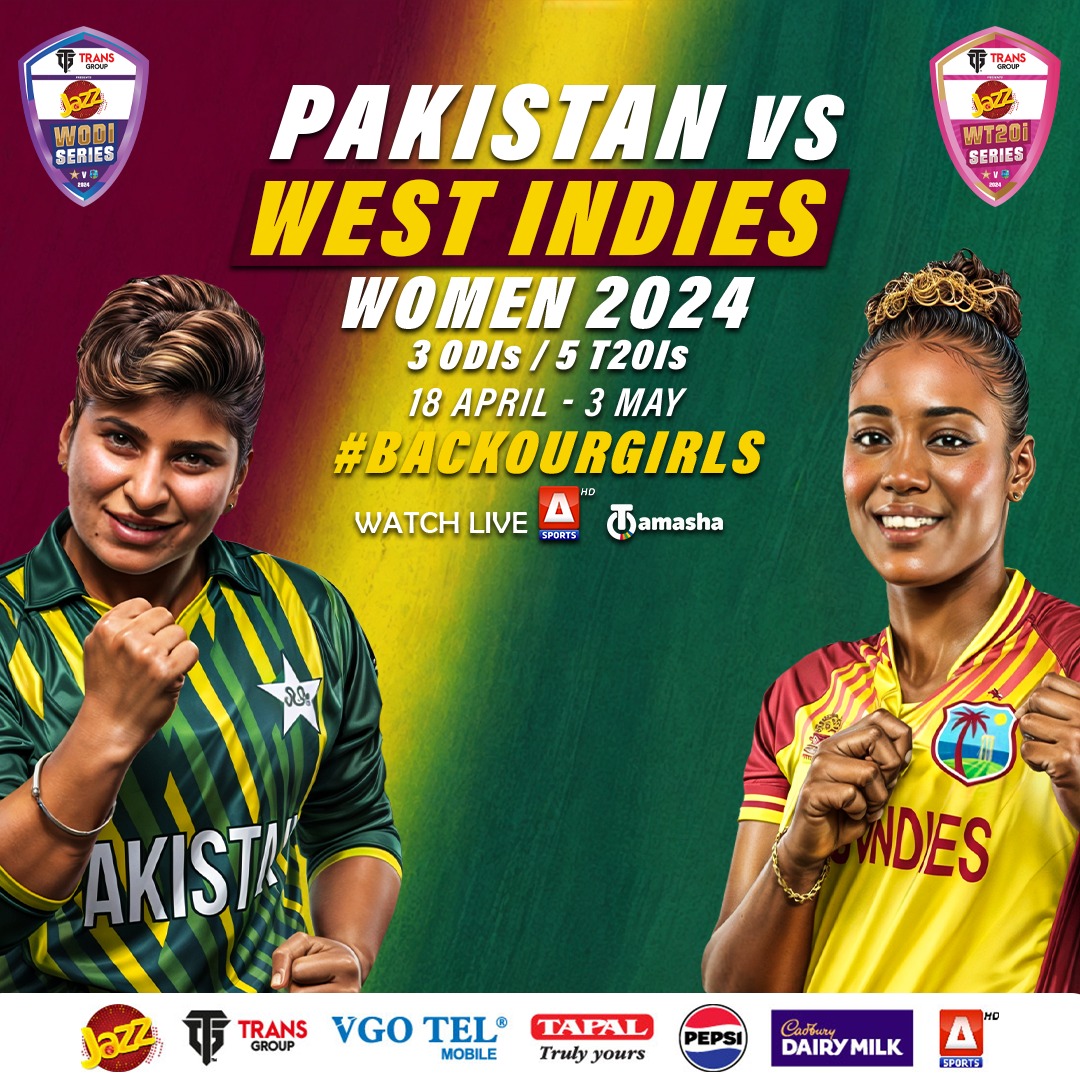 Get ready for the TransGroup Presents Jazz Pakistan vs West Indies ODI and T20I Series 2024

#CWC23   #AUSvsIND 
#NZvPAK #SaraTendulkar
#INDvsBAN #Abhiya #Abhisha #Elvisha #BiggBossTamil7 #biggbosstelugu7 #ViratKohli𓃵 #Umpire Wide.