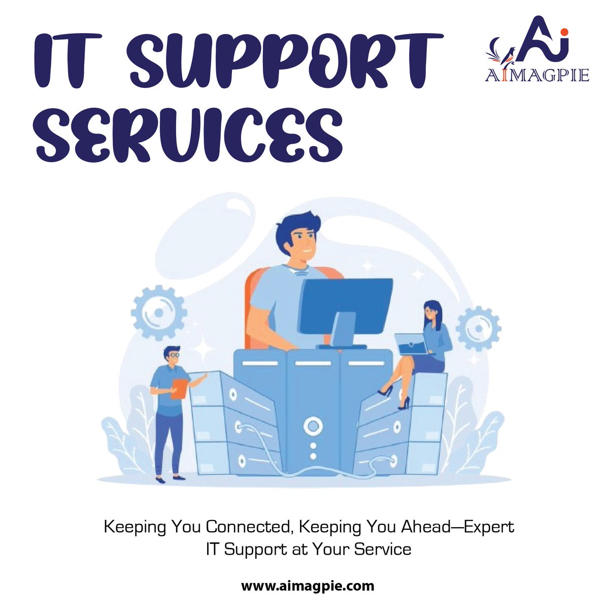 Say goodbye to tech headaches and hello to seamless IT support and services. Our team of experts is here to keep your systems running smoothly, so you can focus on what matters most - growing your business. 
.
.
#itsupportservices #aimagpie #ITsupport