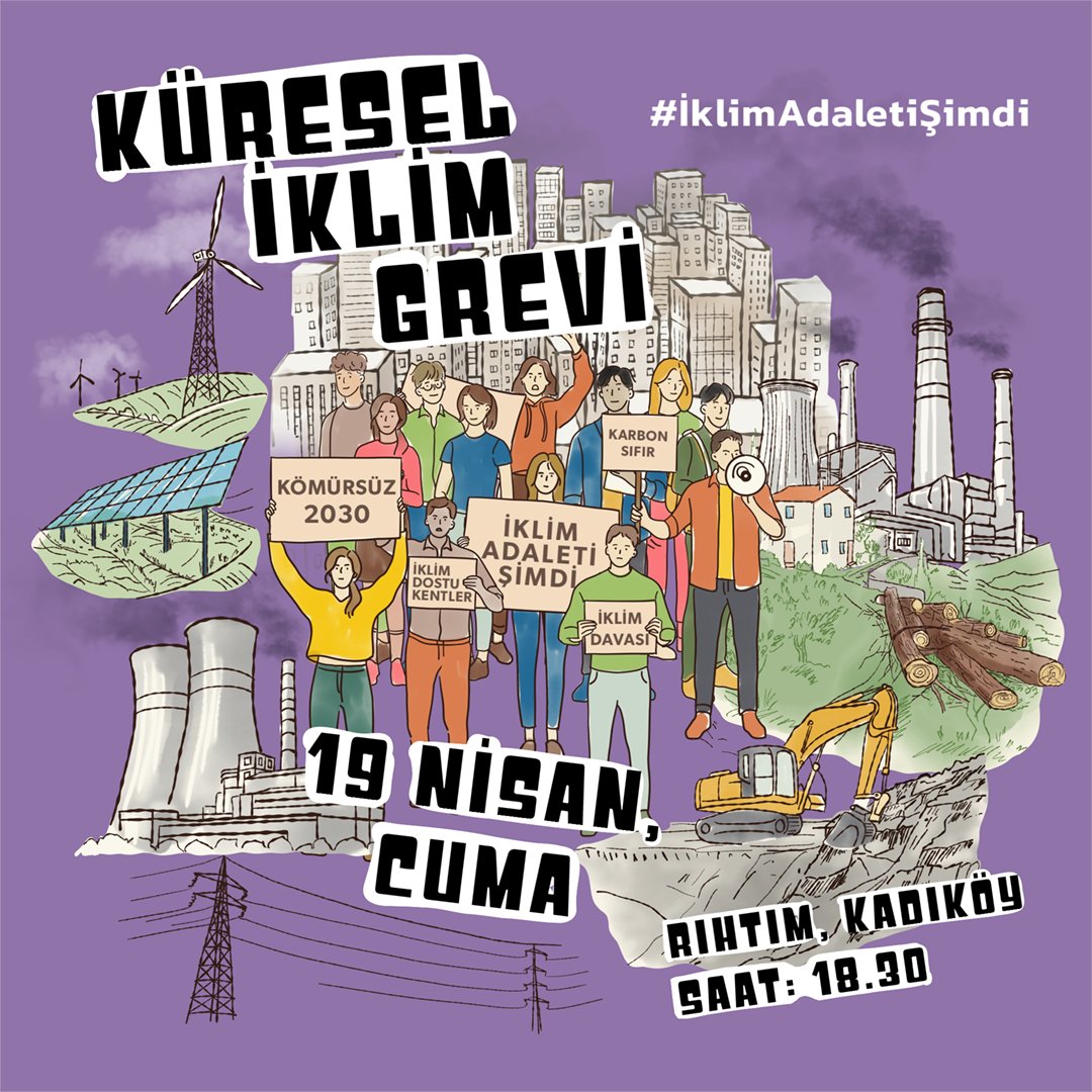 Gençler bir kez daha Dünya için sesini yükseltiyor! #KüreselİklimGrevi Dünya genelinde iklim aktivistleri, 19 Nisan Cuma günü hükümetlere seslenmek üzere bir kez daha küresel iklim grevine çıkıyor. Türkiye'de de Youth For Climate Türkiye ve Genç İklim Hareketi, Kadıköy İskele'de…