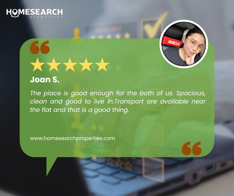 Thank you so much for leaving such a wonderful review! Your feedback means a lot to us!

Make an enquiry in Homesearch Properties today!
🔗 bit.ly/homesearch-pro…
🔗 homesearchproperties.com/lettings/
🔗 homesearchproperties.com/sales/

#HomesearchProperties #SatisfiedCustomer
