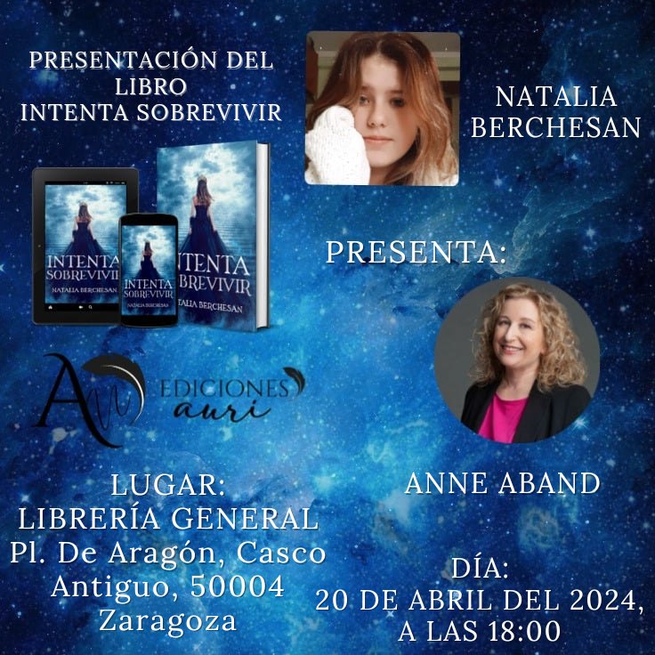 📅📘 Tenemos un plan inmejorable para este sábado: Natalia Berchesan vendrá a nuestra librería a presentar su libro 'Intenta sobrevivir',  publicado por <a href="/edicionesauri/">Ediciones Auri</a>. Estará acompañada de la escritora Anne  Aband.

¡Os esperamos! ✍🏽