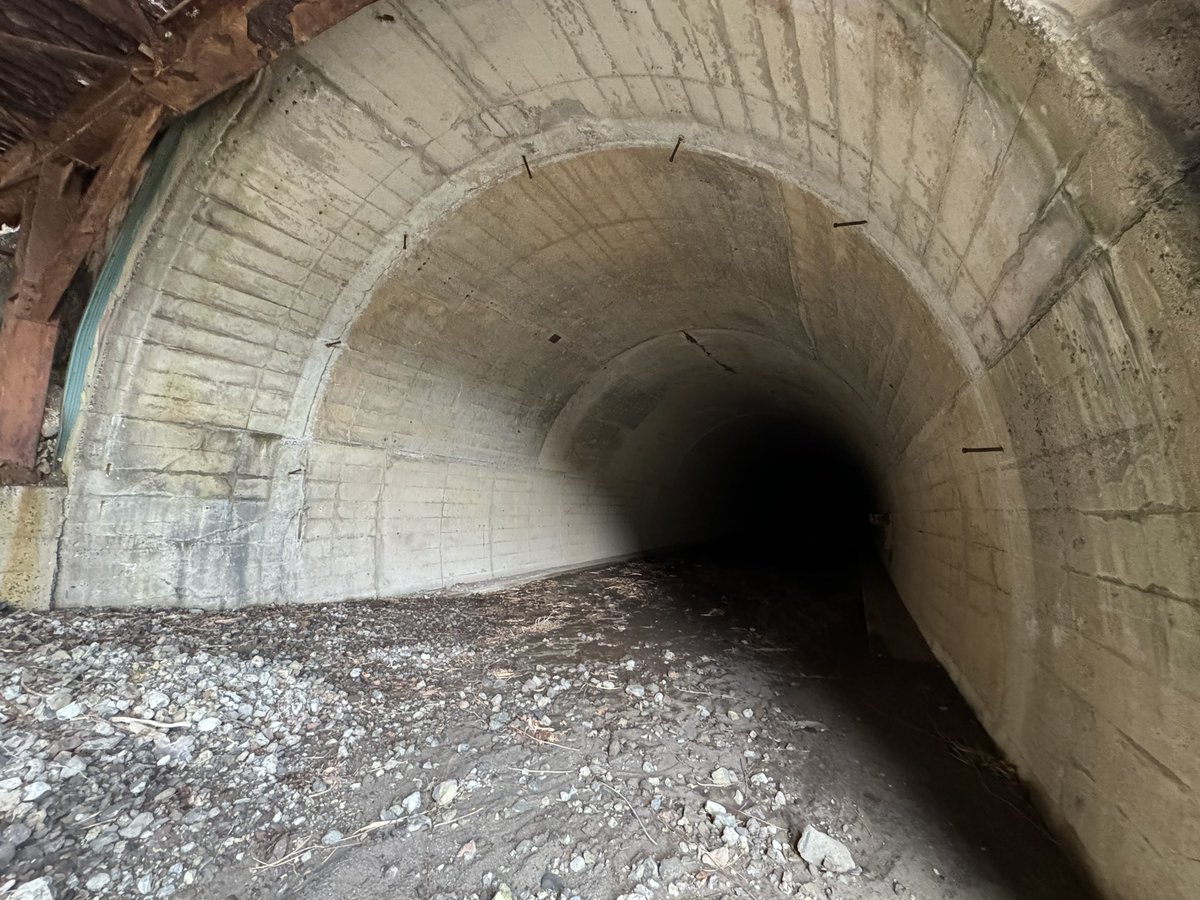 本日のメインディッシュ、波音響く廃トンネルと言われる穴床前トンネル。内部が楽しみだ。