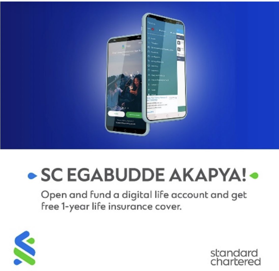 .@StanChartUGA ebikoze 🥳🥳 Opening up a Digital Life Account is now so easy since it can be done on your phone. It’s free of charge and you automatically qualify for free life insurance for a full year For more info, visit sc.com/ug  #ScEgabuddeAkapya #HereForGood