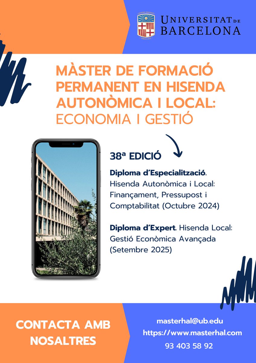 MasterHalUB's tweet photo. 🗣️Primera sessió informativa del MàsterHAL per alumnes interessats al Postgrau 1 del Diploma d'Especialització.   

🗓️17 d'abril 
⏰18:00 h
📍Reunió virtual: Aplicació Zoom 
🔗Enllaç:  https://t.co/zwv5nn5z9y

#SocUB #UniBarcelona https://t.co/OgCL92clAV