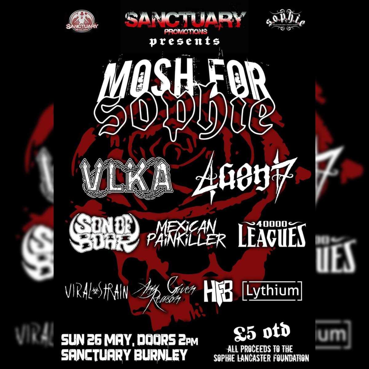 Another show in aid of the @sophie_charity , can't wait for this one! We will be playing some new tunes at this. #TusksUp 🤘🐗🤘