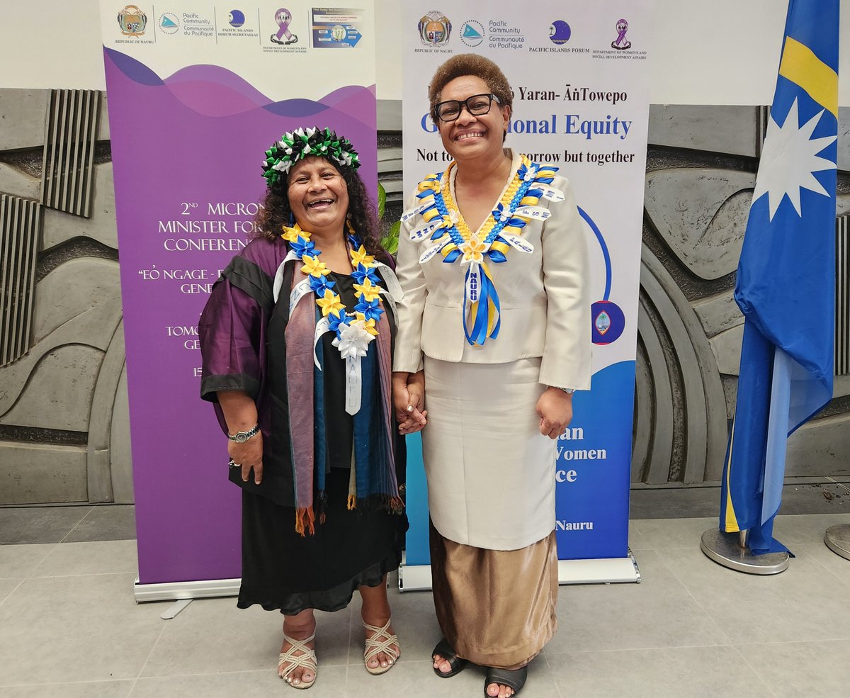 “A convening that recognises unique matrilineal systems” – SPC Principal Strategic Lead, <a href="/Rakui2Mereseini/">Mereseini Rakuita</a> praises the gender work of 6 delegations @ 2nd Micronesia Ministers for Women Conference hosted by Nauru, w/ <a href="/ForumSec/">Pacific Islands Forum</a> &amp; SPC <a href="/PacWomenLead/">Pacific Women Lead</a> <a href="/dfat/">Department of Foreign Affairs and Trade 🇦🇺</a>: bitly.ws/3i6eb
