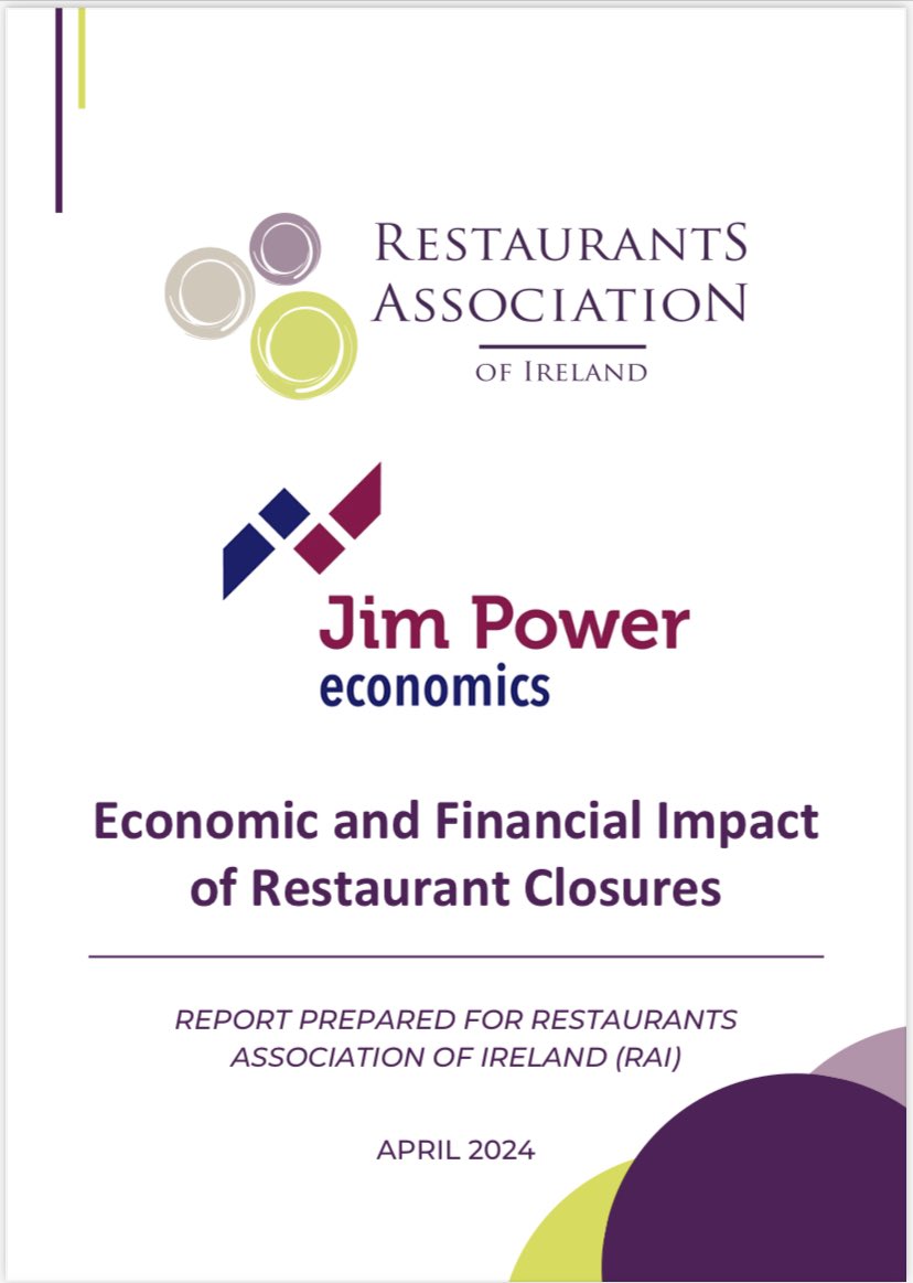 RTÉ News: Restaurant closures since January may cost economy €288m 

A new report published today by the Restaurants Association of Ireland (RAI) this morning estimates that every time a restaurant, café or other food-led business shuts its doors for good, it could result in the