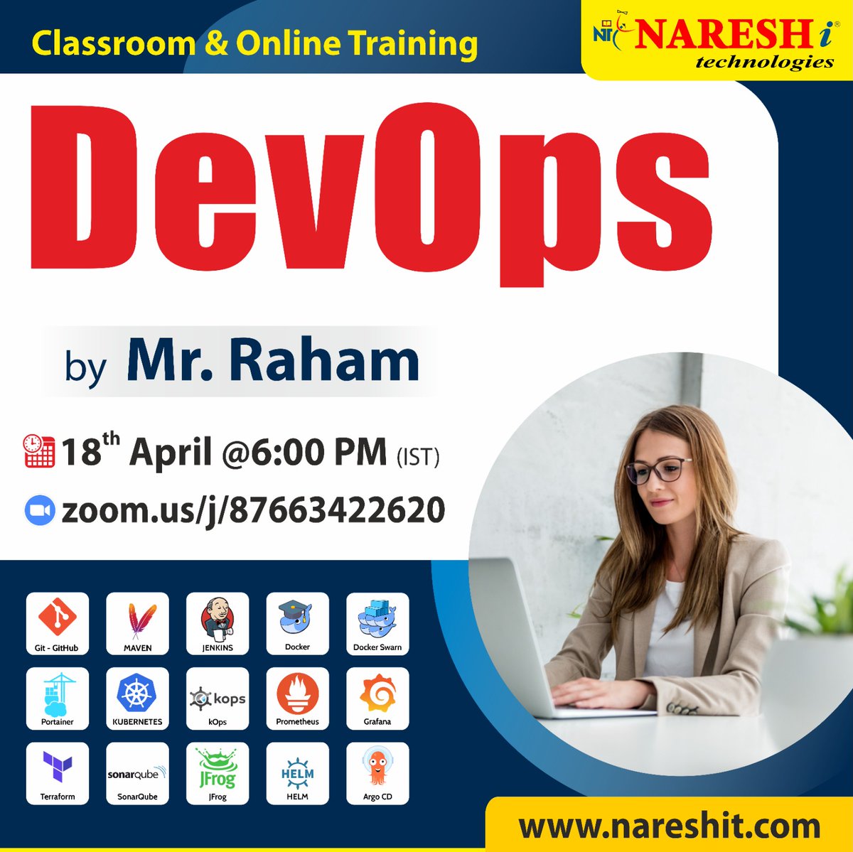 ✍️Enroll Now: bit.ly/3vQ61sb
👉Attend a Free Demo On DevOps by Mr. Raham.
📅Demo on: 18th April @ 6:00 PM (IST).

#DevOps #kubernetes #maven #aws #Course #education #software #cloud #learnfromhome #nareshit