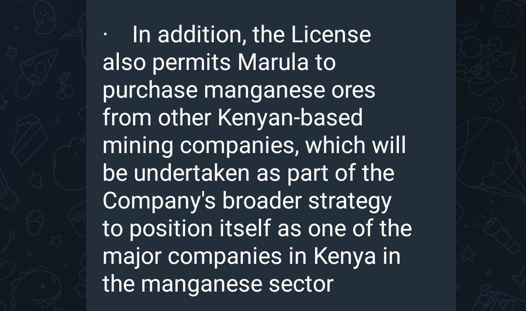 Chuggley1's tweet photo. Another good #RNS from @MarulaPlc 

Note one additional unexpected extra.... demonstrates a good relationship in #Kenya &amp; with @national_mining

#maru @NSE_PLC #manganese https://t.co/E70KugZEDM
