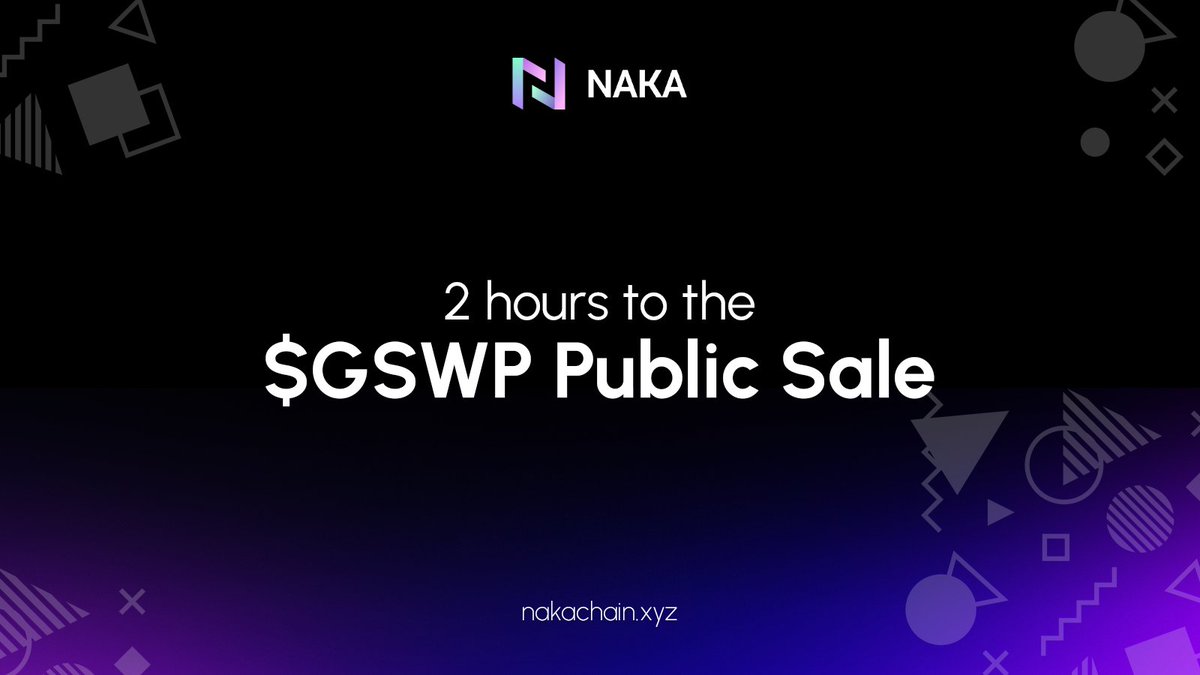 Only 2 hours left to the $GSWP Public Sale Join now: nakachain.xyz/launchpad/deta… Swamps – @swamps_src20 – Bitcoin L2 – powered by @BVMnetwork - Enables a bridge along with fast, low-cost swaps - Designed for SRC-20 tokens, fostering a new dimension in DeFi trading. - Makes