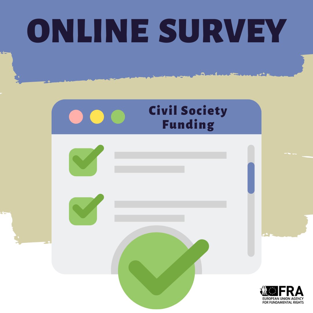 Join the @EU_Commission #EURightsAgency survey on #CivilSociety funding. It will feed the European Commission’s 2024 Annual Report on the application of the EU Charter of #FundamentalRights. 📌#EUHaveYourSay up to 30 April 🔗europa.eu/!CwyhqN