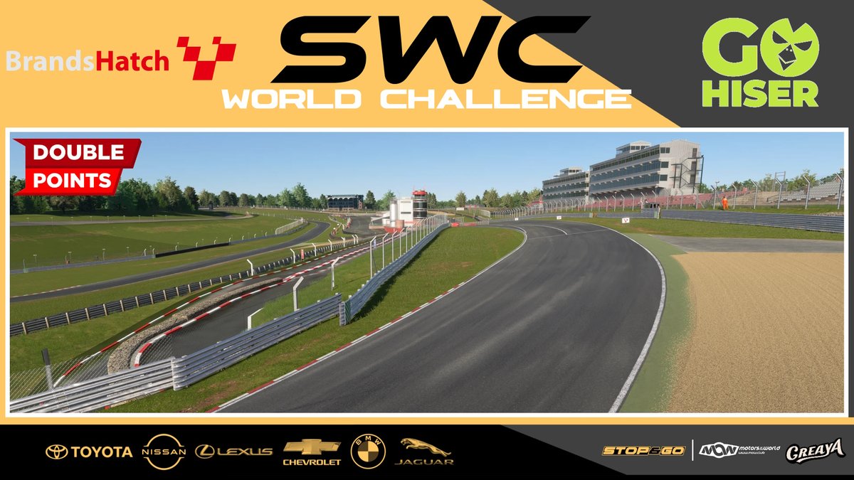 Esta noche a partir de las 22:30h. arranca la IV Stop&Go World Challenge (SWC). Con @GoHiSer y desde Brands Hatch, doble puntuación y orden de elección de fabricante para el resto del campeonato, en juego!!! 📺twitch.tv/gohiser #Rigorous