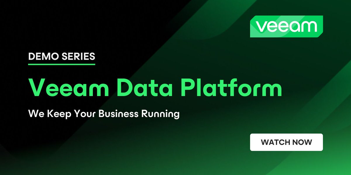 Whether it’s Active Directory or Oracle databases, safeguard your critical applications at scale with the #Veeam Data Platform. Watch our demos to see how you can streamline protection for your enterprise. buff.ly/43YYvYA.