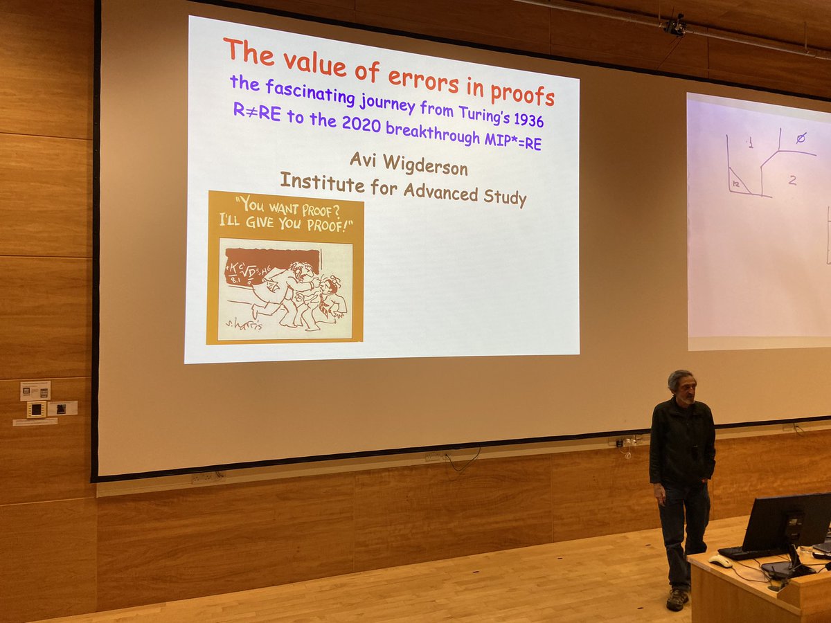 Tom Gur (@tomgur) on Twitter photo Avi Wigderson gave a truly inspiring talk yesterday at <a href="/Cambridge_CL/">Cambridge Computer Science</a> about the value of errors in proofs. The video will be posted shortly on the Cambridge Algorithms and Complexity Workshop webpage.
cl.cam.ac.uk/~tg508/cacw202… Avi Wigderson gave a truly inspiring talk yesterday at <a href="/Cambridge_CL/">Cambridge Computer Science</a> about the value of errors in proofs. The video will be posted shortly on the Cambridge Algorithms and Complexity Workshop webpage.
cl.cam.ac.uk/~tg508/cacw202…
