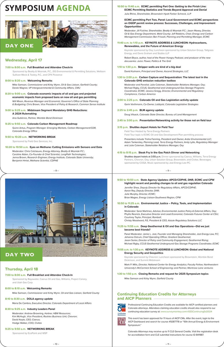 #eesymposium Our 10th Energy &amp; Environment Symposium kicks off tomorrow evening. Awesome slate of 40 speakers, 290 attendees, Steak Fry in the Gas Patch. We have it all going on and have been since 2013.