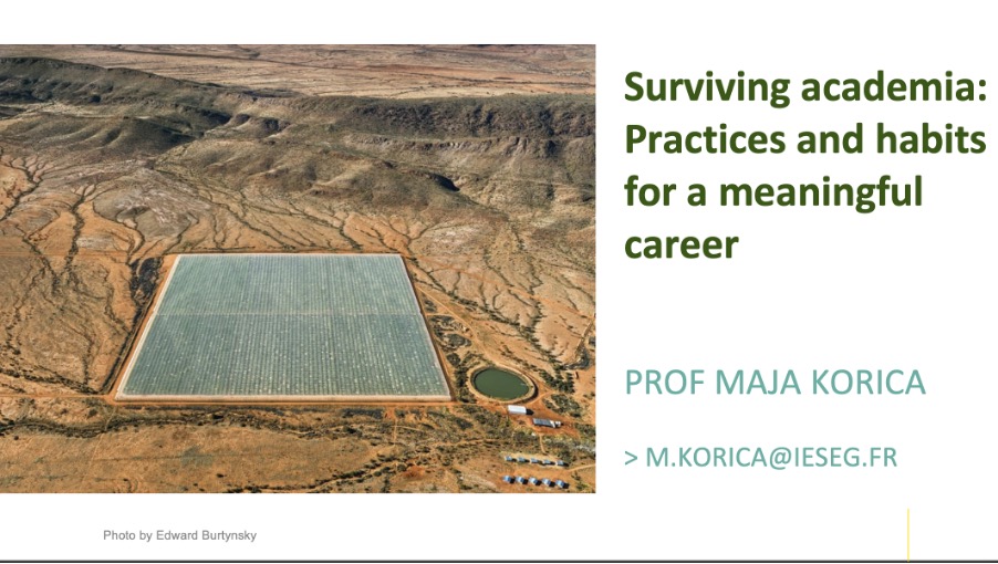 V happy to be @RSMErasmus today giving a Female Scholars Program talk on surviving #academia. Aim is to counter usual a-contextual workaholic advice by sharing how my privileges, networks & luck shaped my path & how I've tried to create room for my version of a meaningful career.