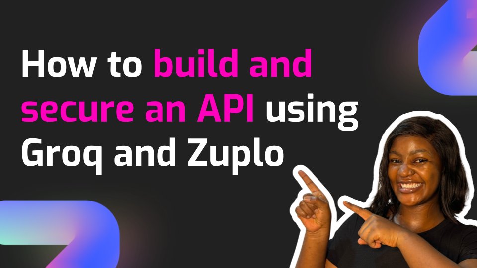 ICYMI, I published a video on YouTube 🎉 In this video, I'll show you how to use @GroqInc and @Zuplo to build & secure a Startup Name Generator API that uses AI to generate names to call a Startup based on its business description. Watch it now 👇 youtu.be/p7o9B0kqqkc?si…