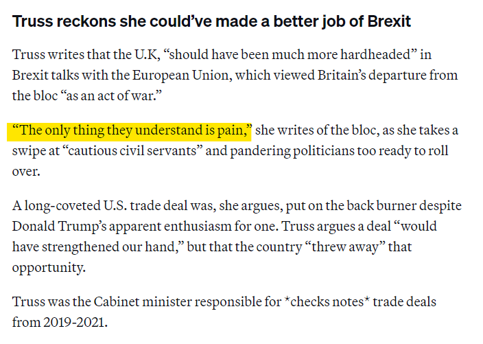 Dumb on all levels. As clueless of both the EU and a UK negotiating strategy that often looked like this, and always failed when it did. politico.eu/article/liz-tr…