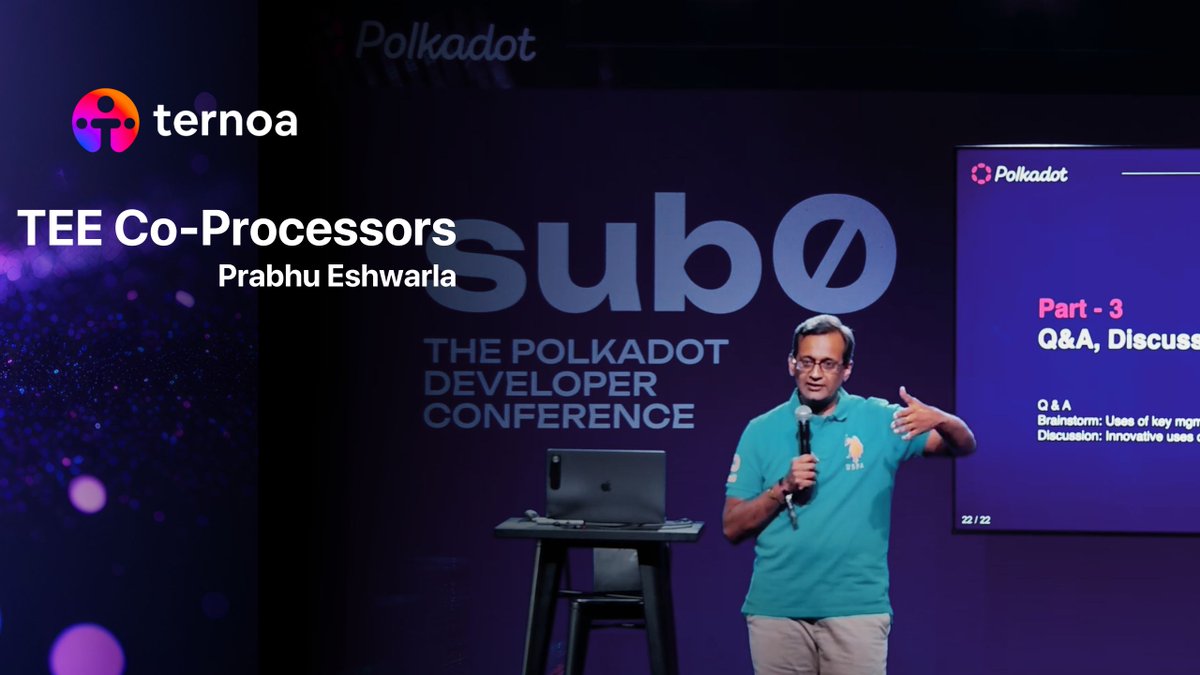 🚀 Catch @peshwarla, our CTO's insightful keynote at Sub-Zero Polkadot Developer Conference 2024! 🌟 🔹 Discover our journey with @Polkadot 🔹 Explore our innovative co-processor technologies 🔹 Learn about our cutting-edge key management solutions 🔗youtube.com/watch?v=gx1nlY…