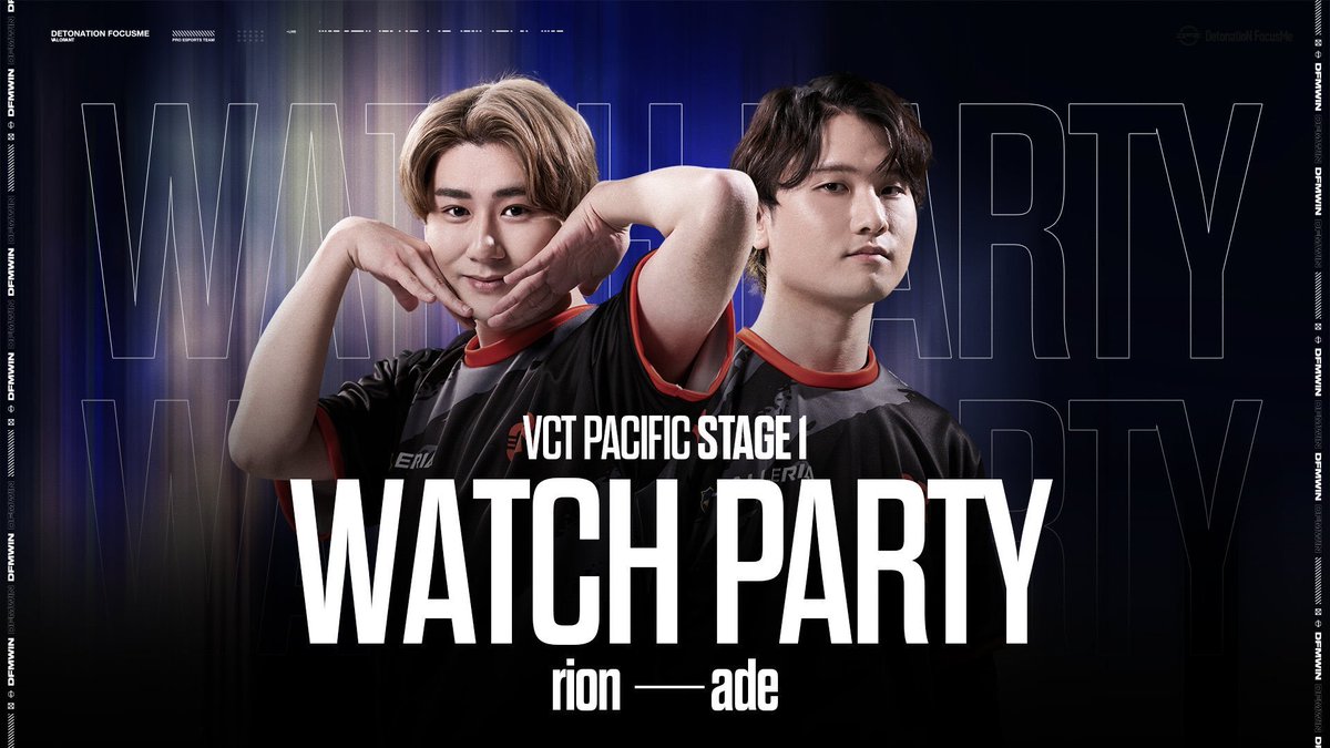 🪩#VCTWatchParty🪩 オンラインウォッチパーティを放送！✨ それぞれの個人配信にてお届けします🥳 #VCTPacific Stage1 WEEK2 Day4 Match1 T1 vs RRQ／17:00~ Match2 BLD vs ZETA／20:00~ ▷ @R_7qq 📺twitch.tv/CR_rion ▷ @ade3_ 📺twitch.tv/ade3_3 #DFMWIN #VALORANT #VCT2024…