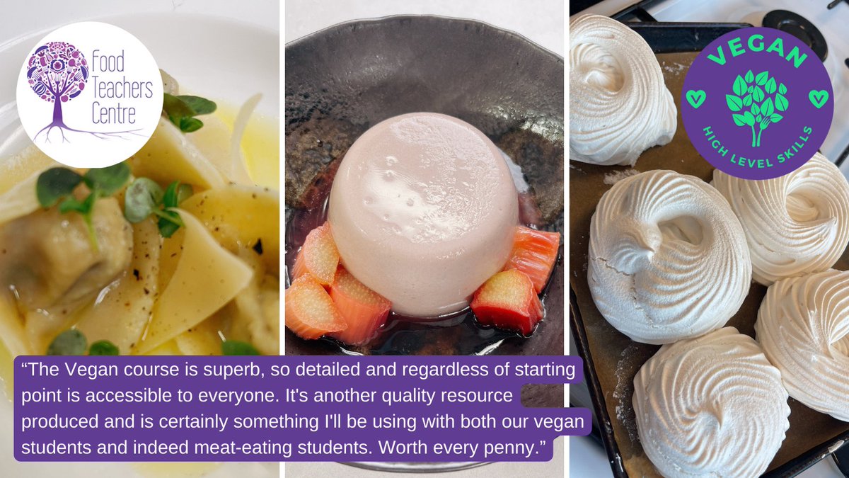 Are you supporting students who follow a vegan diet & want to show-off their high-level food skills? We can help! 🥕Online course: food-teachers-centre.cademy.co.uk/vegan-high-lev… 🥦In person: eventbrite.co.uk/cc/vegan-high-… 🍅Weekly, online: eventbrite.co.uk/e/825264276667 Support, advice & resources provided!