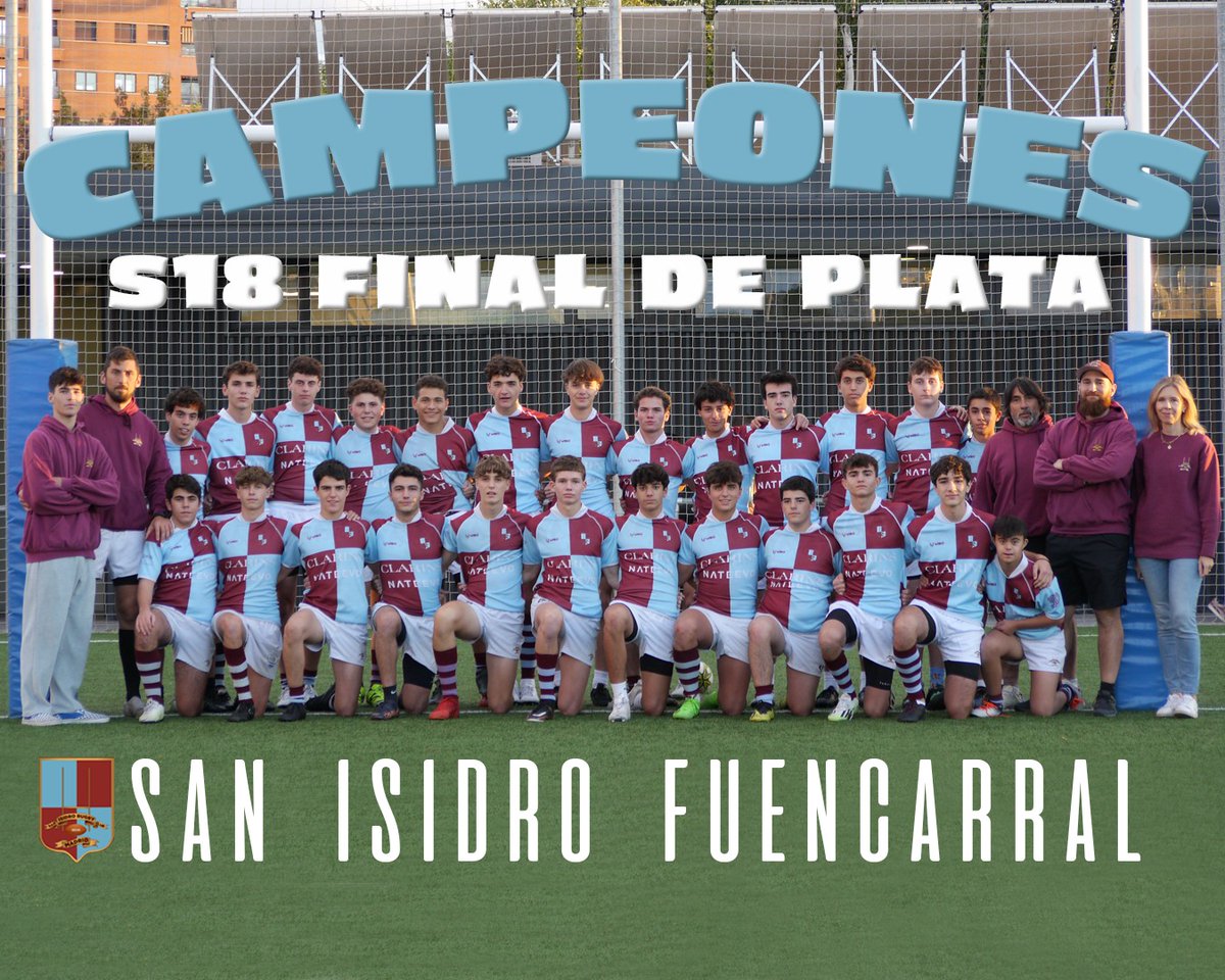 sanisidrorugby's tweet photo. Nuestros S18 Campeones Plata @RugbyMadrid 

#vasanisiva #sangreycielo #fuencarralrugby #fuencarral #tresolivos #sanchinarro #lastablas #montecarmelo #barriodelpilar #MIRASIERRA

@nateevo_digital @GOfit_es @Nebrija @JMDFuencarral @ferugby https://t.co/d3SuQ8wCWG