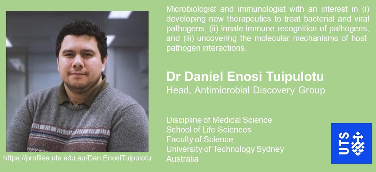 Introducing Dr Daniel (Dan) Enosi Tuipulotu who has joined us to lead the Antimicrobial Discovery Group in our Infectious Diseases theme. Recruited after a postdoc @JCSMR, Dan brings his many skills in microbiology & immunology to our research & teaching programs. Welcome Dan!