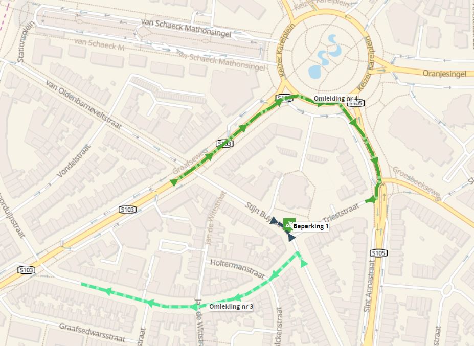 Een deel van de Stijn Buysstraat is afgesloten van 17 april 7.00 uur tot 18 pril 16.00 uur. Dit in verband met wegwerkzaamheden. Volg de omleidingsborden #GemeenteNijmegen #Nijmegen