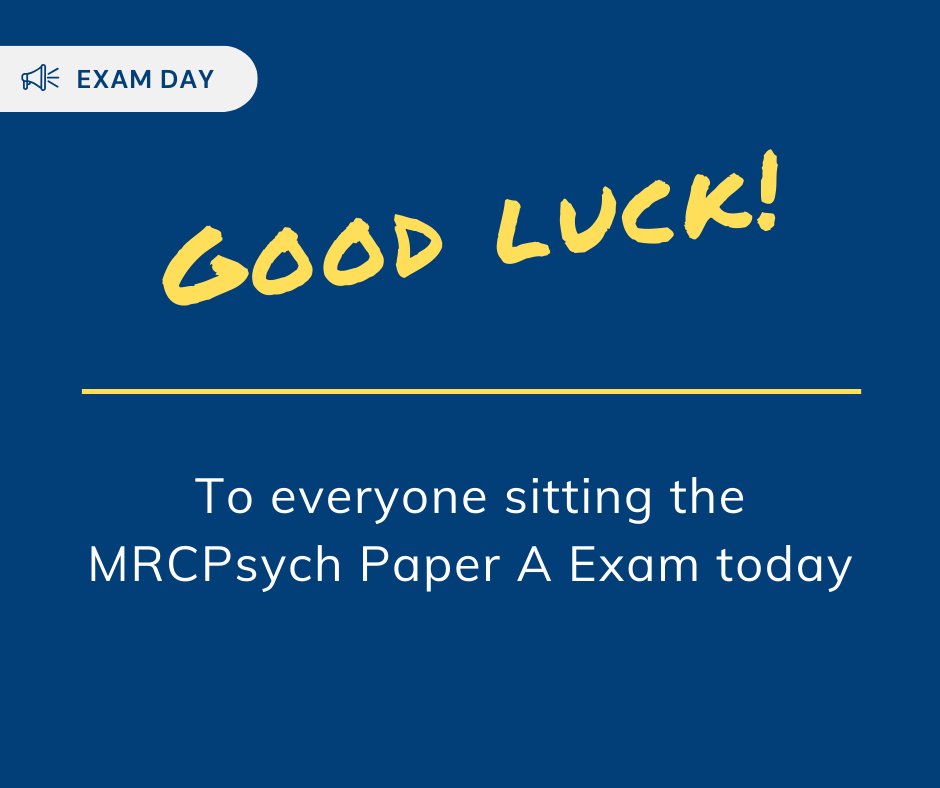 Wishing the very best of luck to all #psychiatrists sitting the #MRCPsych Paper A exam today - you've got this 💪 #img #doctor #psychiatry #imgconnect #rcpsych #gmc #nhs #nhsjobs