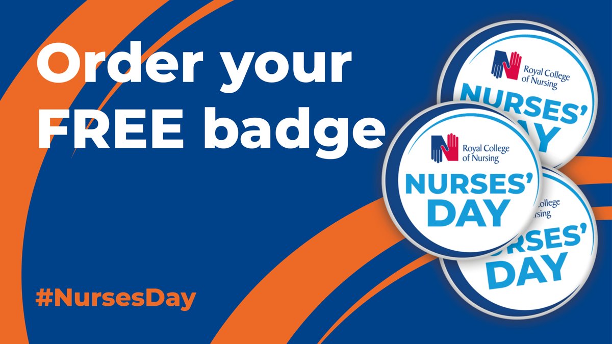 Wear your #NursesDay badge with pride! On 12 May, we’ll be saying loudly that nursing deserves more recognition. You can get ready by ordering your free badges here: bit.ly/3TR8pqw