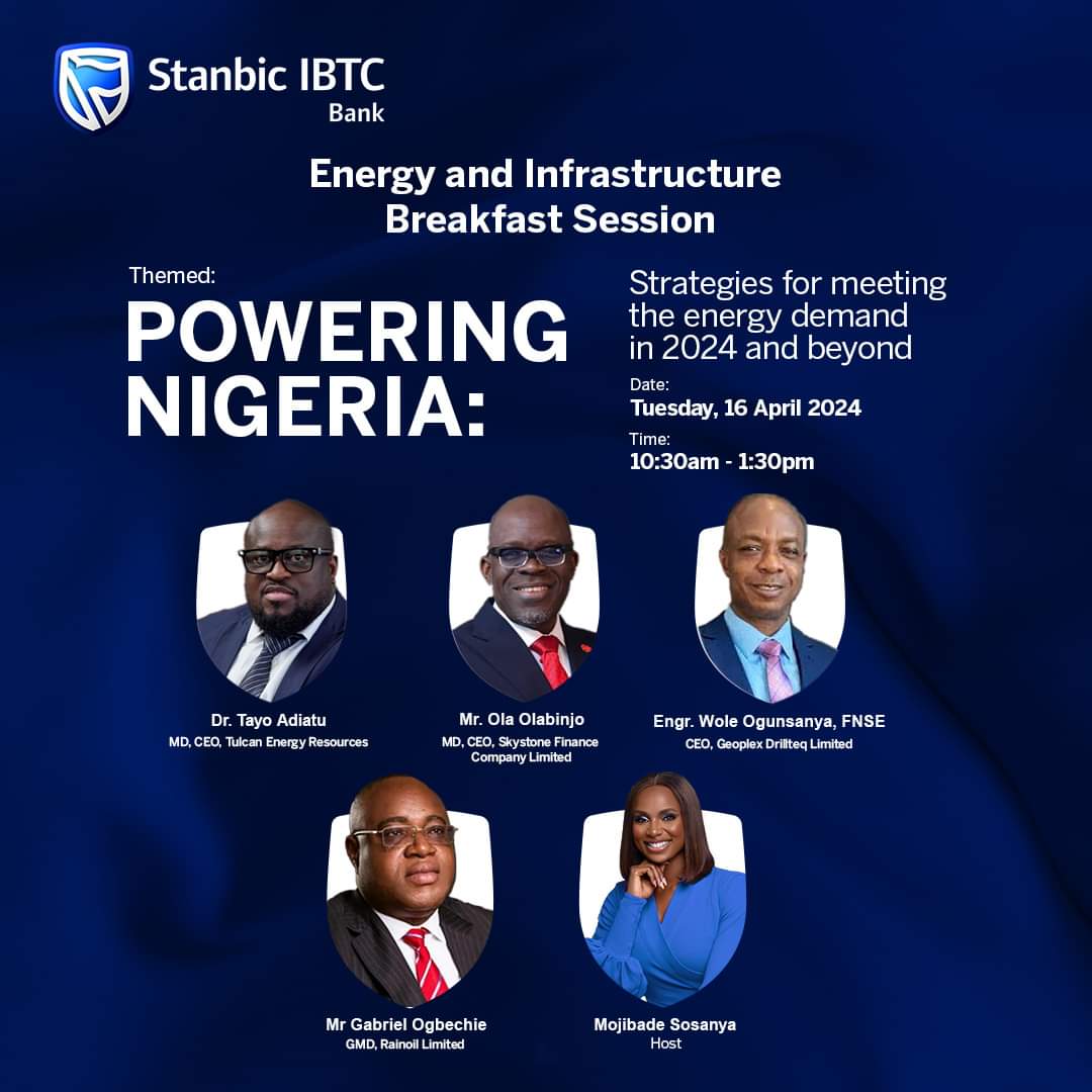 The Ag. MD/CEO of the REA, @abbaaliyu_ joins other industry leaders at the @StanbicIBTC Energy and Infrastructure Breakfast Session.