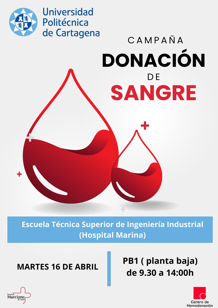 ¡DONACIONES! 🩸 Hoy comienza la campaña de #Donacióndesangre en @UPCToficial 
Esta mañana os esperamos en @etsii_upct y en @ETSIT_UPCT  para #DonarSangre  y  #regalar 🎁  #vida 
Os esperamos a #todos 🙋‍♀️🙋‍♂️
ℹ️ Requisitos para donar sangre ow.ly/CV0i50Mmvm2