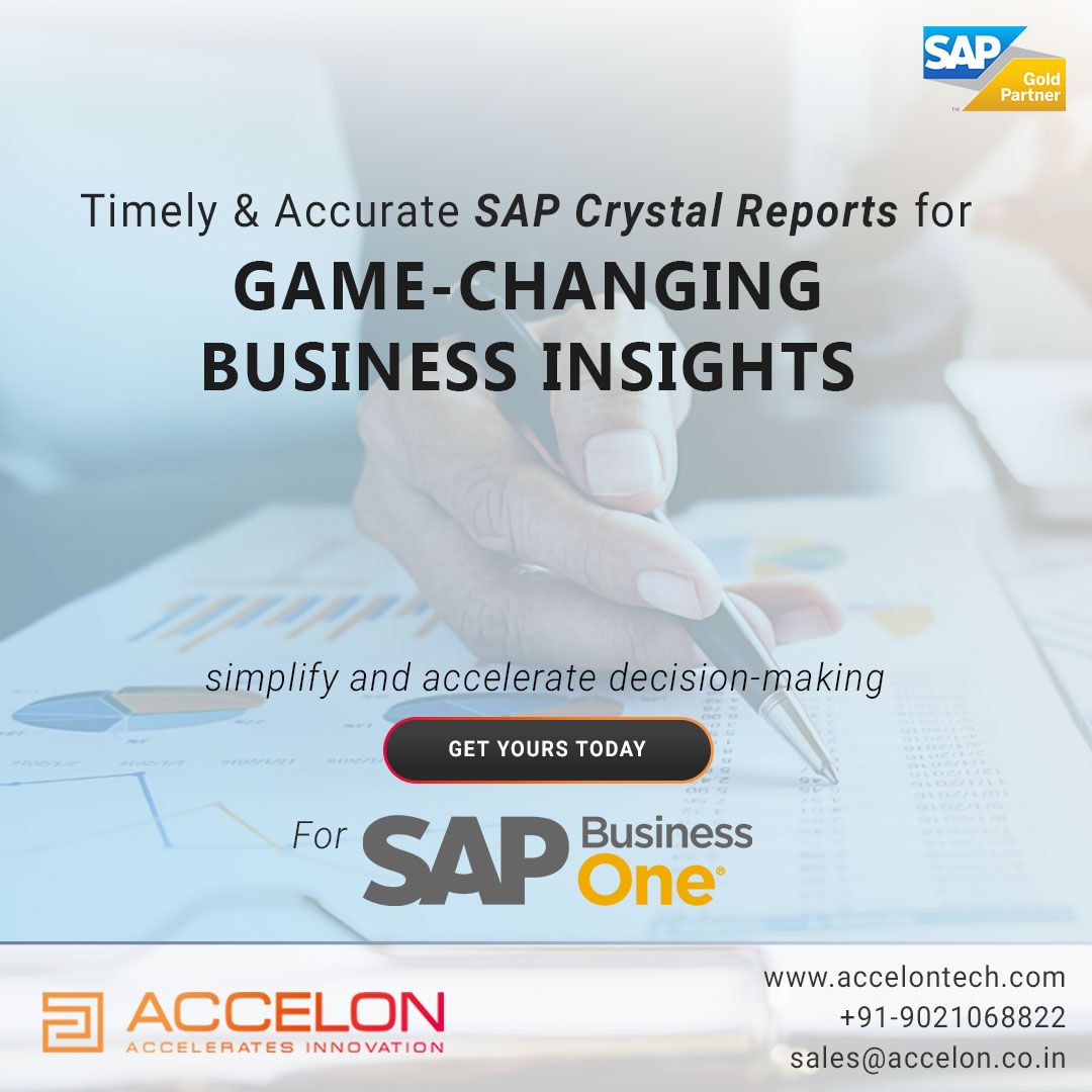 Accelon provides Crystal Reports services for SAP B1 that turn data into interactive & actionable info. Accessible online & offline.

Get yours today: accelontech.com/sap-business-o…

#SAPBusinessOne #CrystalReports #Reporting #BI