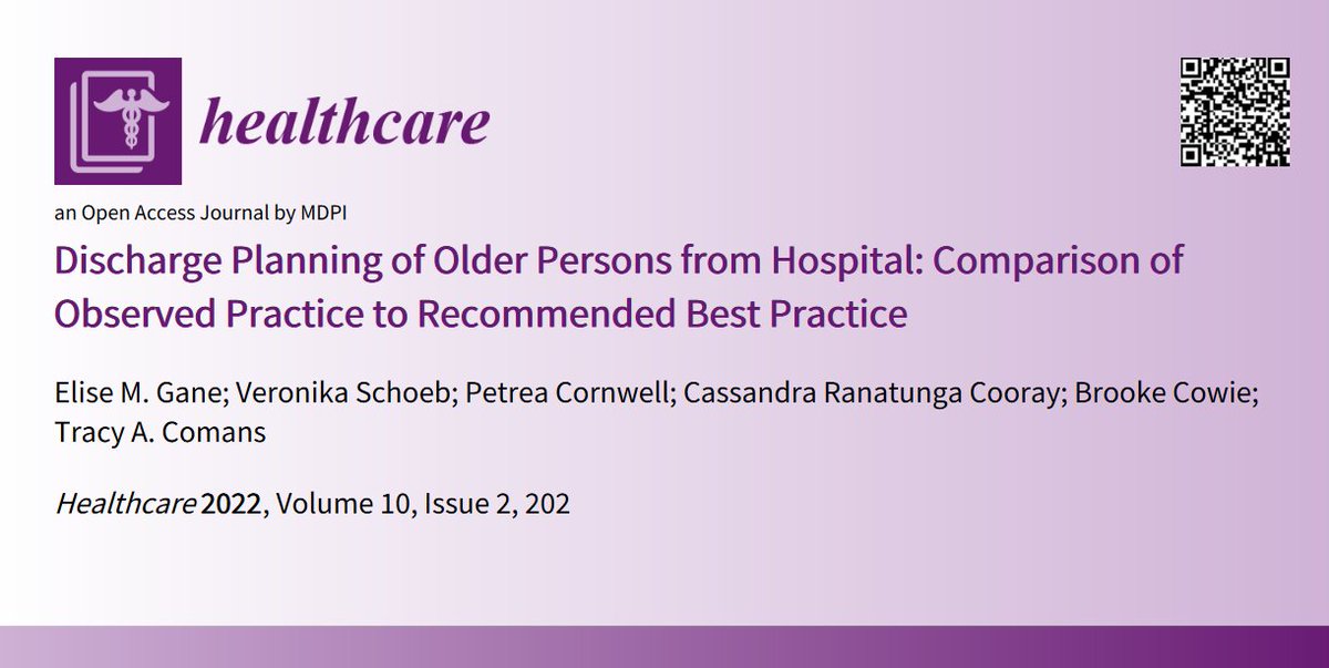 HealthcareMDPI_'s tweet photo. #HighlyAccessedPaper

"Discharge Planning of #Older #Persons from #Hospital:  Comparison of Observed Practice to Recommended Best Practice" by Elise M. Gane et al. @EliseGane @veronika_schoeb

📌Find the full paper here: https://t.co/ye8Fv7WhiX https://t.co/ZdtfYCzCUN