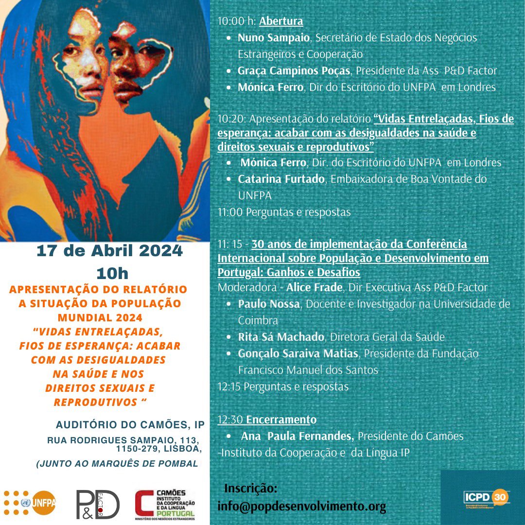 Lançamento do Relatório sobre a Situação da População Mundial #SWOP24 @UNFPA @camoes_ip @nestrangeiro_pt @ONUNews @ONUPortugal @UNFPALondon @alicefrade @ffms_pordata @ritasamachado @UnivdeCoimbra @UNFPALondon @PTMissionGeneva @Portugal_UN @cnnportugal @rtppt @TSFRadio @dntwit