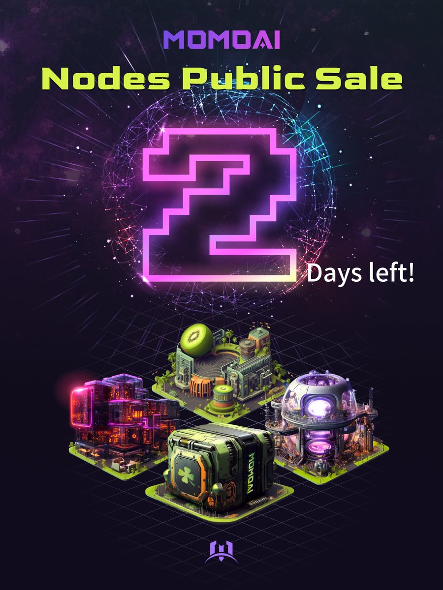 Tick tock, tick tock ⏰ 2⃣ Days left before #MomoAI public sale. More info please refer to mirror.xyz/0x6e9470134FDC… 🚀Ready, set, go!