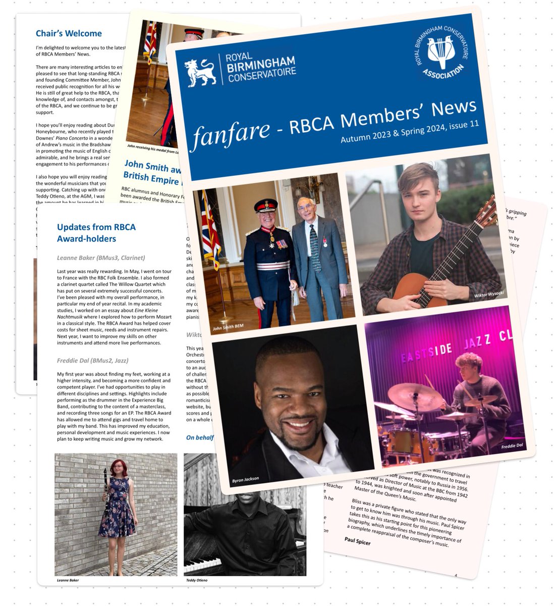 Have you received the latest edition of Fanfare - RBCA Members’ News? 
This is one of the benefits of <a href="/RBCAssoc/">RBCA</a> membership.
Contact us for further information: rbca@bcu.ac.uk