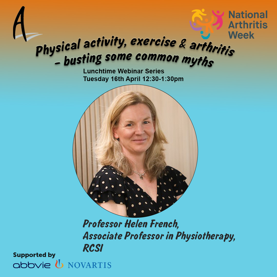 Tune in today for our 2nd lunchtime webinar as part of National Arthritis Week where we will be joined with @helfrench, who will explore the myth that physical activity is bad for arthritis at 12.30 Register here: ow.ly/FSi550ReRql