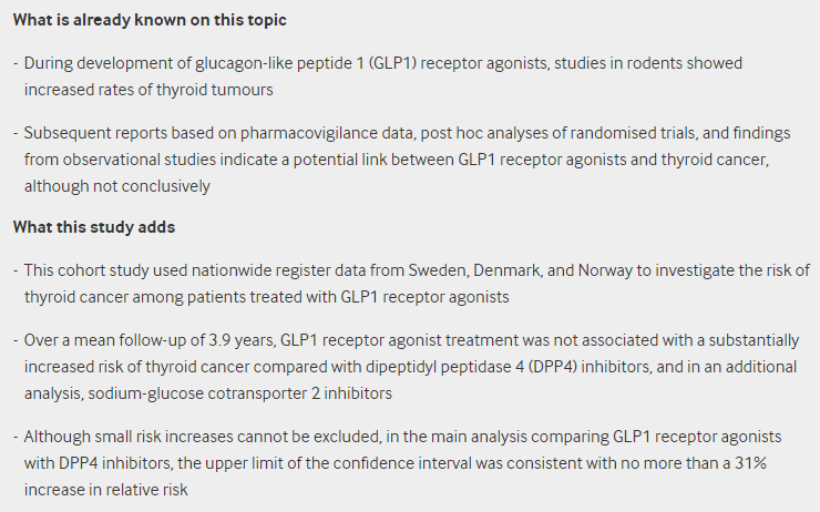 (BMJ) Uso de aGLP1 y riesgo de ca de tiroides bmj.com/content/385/bm… Est Observ