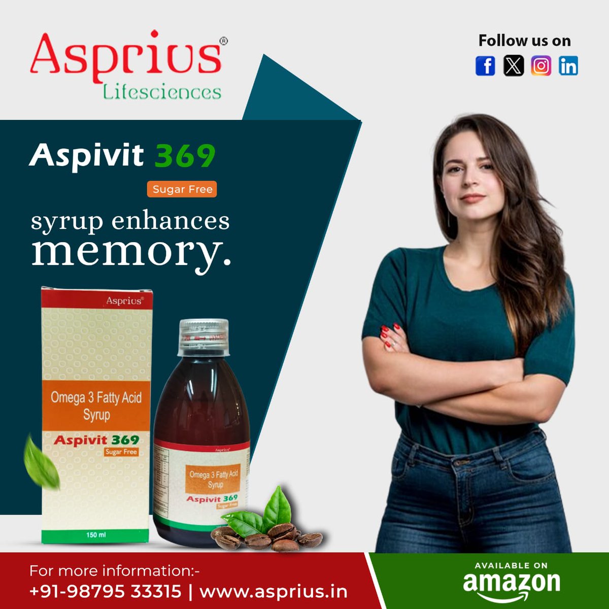 🧠💡 Unleash Your Mind's Potential with Asprius Lifescience's Aspivit 369 for Memory Enhancement ! 💡🧠
Visit :asprius.in
Shop Now :
Amazon : shorturl.at/cfouM
1MG : shorturl.at/evwEH 🛒

#MemoryEnhancement #BrainHealth #CognitiveFunction #MemoryBoost