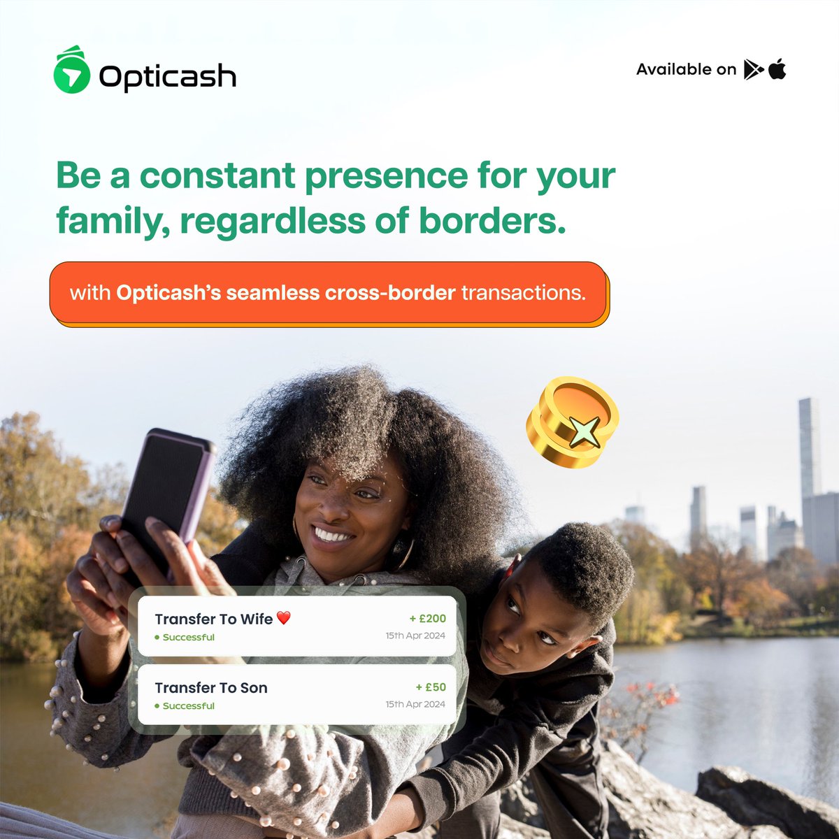 Opticash_io's tweet photo. Stay connected with your loved ones, no matter the distance. Opticash’s effortless cross-border transactions make it easy to be there for your family, always.
.
.
#Opticash #Fintechafrica #Sendmoneyabroad #Crossborderpayments https://t.co/PaGxzDoeCq