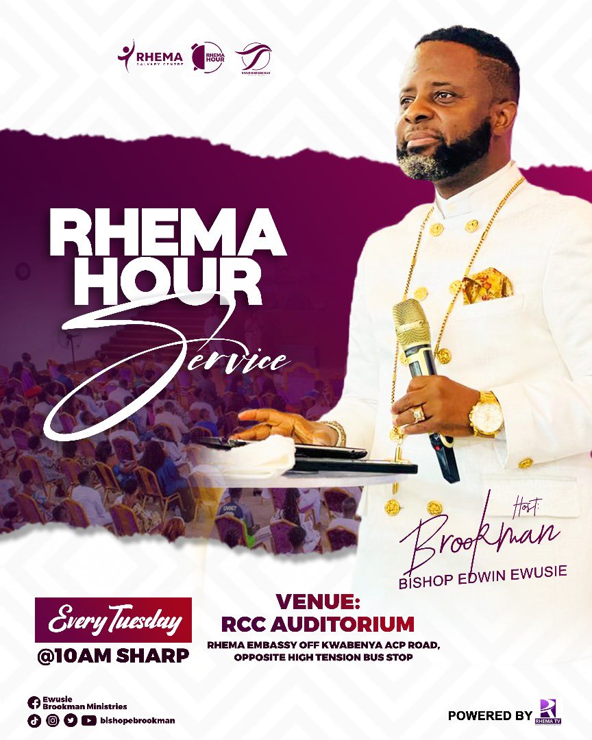 Family join me and the RCC family this morning 10am for the Rhema Prophetic service.It will be explosive