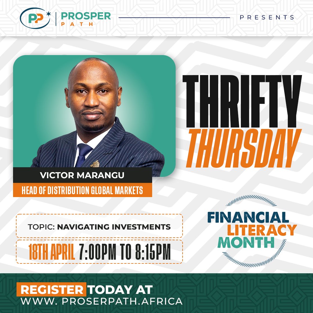 Join Victor Marangu for an enriching virtual Masterclass, 'Navigating Investments.' Dive into insightful discussions and gain valuable insights to make informed decisions in the world of investments. Join us on Thursday, April 18, 2024, from 7:00 pm to 8:15 pm. 

Register now to
