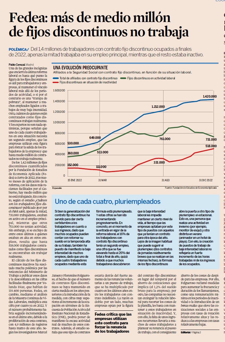 HRAnaBarba's tweet photo. Más de medio millón de fijos discontinuos no trabaja. 

Pero tienen trabajo, ¿eh? 

Y así todo. https://t.co/qgCOdE1Ab4