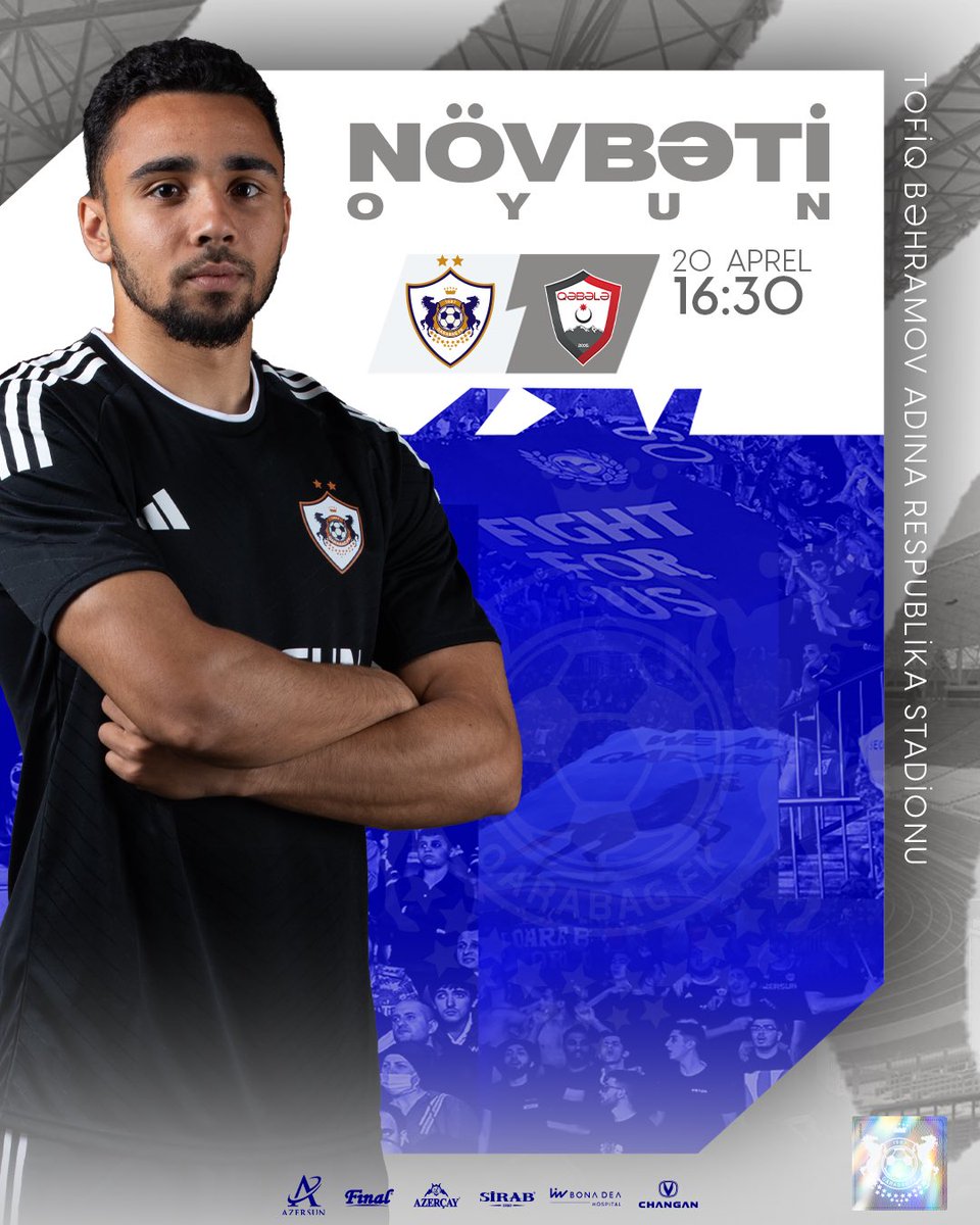 🔜 Növbəti oyun ⚽️ Misli Premyer Liqası / XXXI tur ⚔️ “Qarabağ” 🆚 “Qəbələ” 🗓️ 20 aprel 🕗 16:30 🏟️ Tofiq Bəhramov adına Respublika stadionu 📺 CBC Sport #QarabağFK #PremyerLiqa #QARGAB