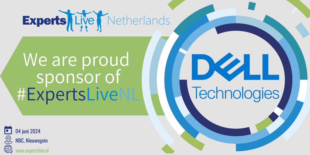 Geweldig nieuws! 🎉 @DellTech is één van de trotse sponsors van #ExpertsLiveNL. Kom en ontdek hoe zij technologie vormgeven. 

🎟 Kaartjes gaan snel, dus wacht niet te lang! Koop nu op expertslive.nl

#DellTechnologies #TechConference #BuyTickets