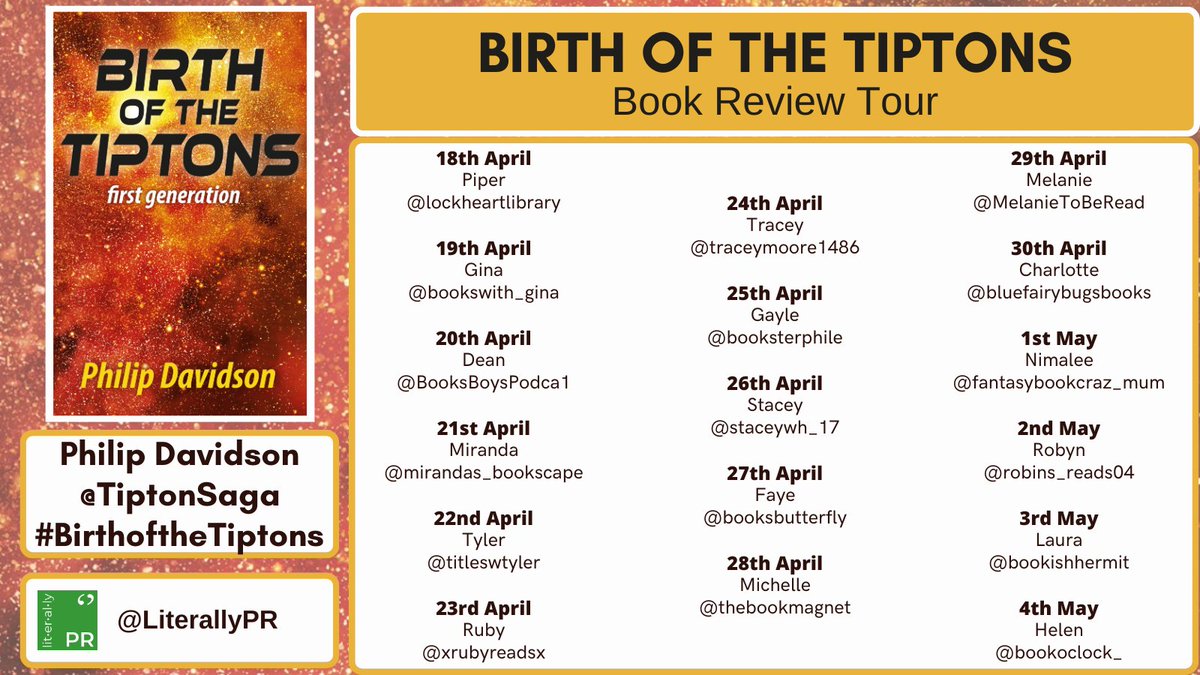 Not long to go until the online book review tour for #BirthOfTheTiptons, the first in the Tipton Saga by Philip Davidson! We can't wait to see what our lovely reviewers think 🥳 @TiptonSaga #historicalfiction #scifi