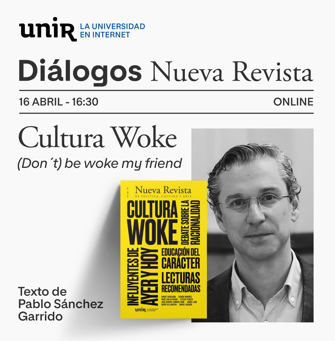 Será en una nueva edición de los Diálogos Nueva Revista. Una actividad incluida en el Pasaporte Cultural @UNIRuniversidad. Pueden inscribirte en: ➡️unir.net/evento/seminar…